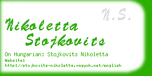 nikoletta stojkovits business card